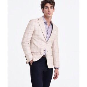 Tallia Sport Coat Jacket Mens 40S Natural Linen‎ Rayon Blend Blazer Suit Jacket